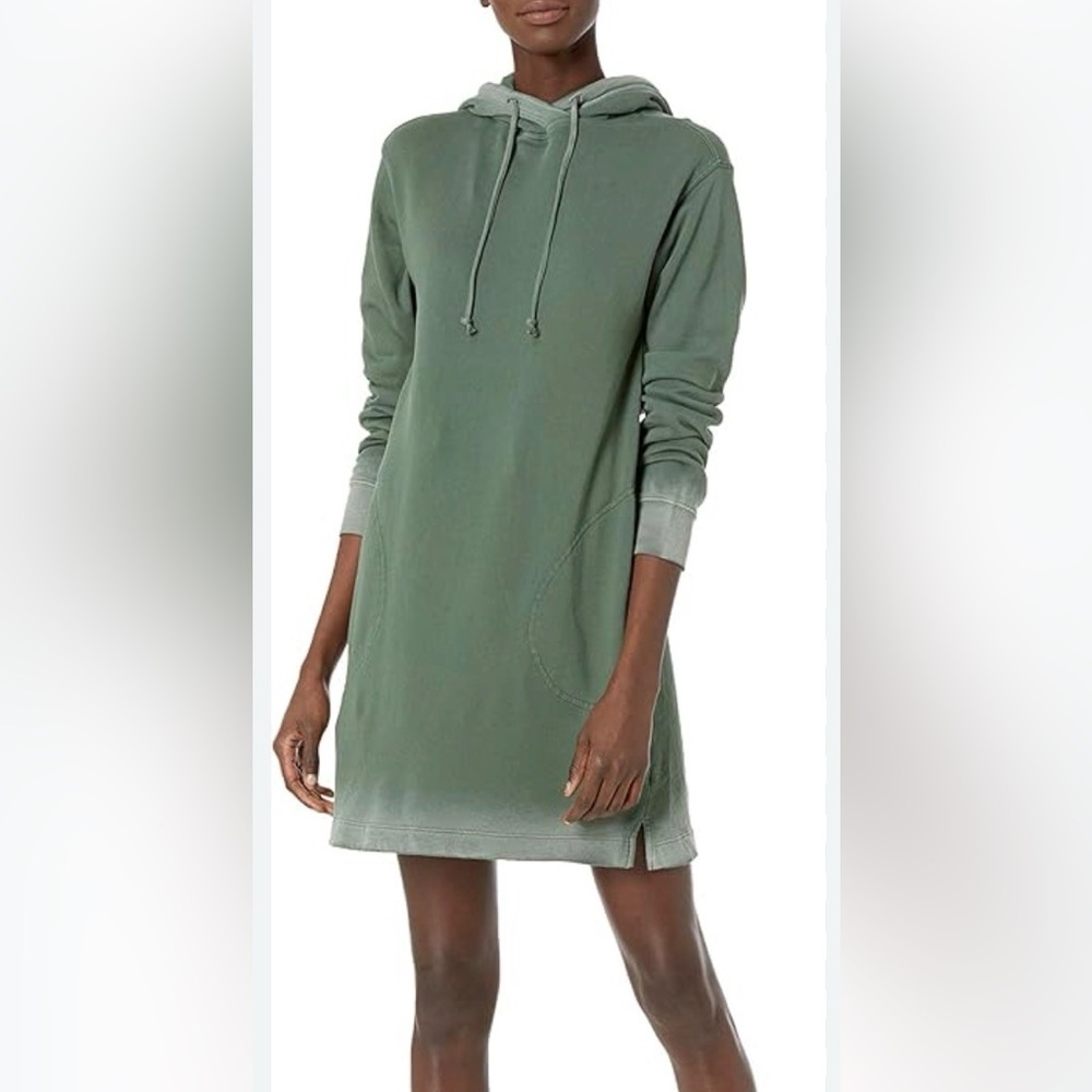 VELVET By Graham & Spencer Dekota Ombre Fleece Hooded Dress Sunny S $198 - Picture 5 of 5